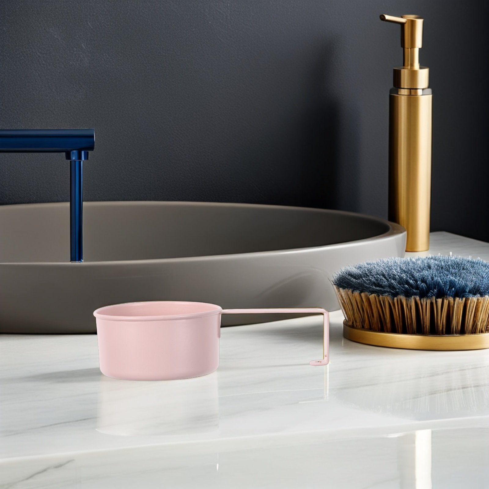 Baking Powder Kitchen - Cuchara medidora de metal rosa con