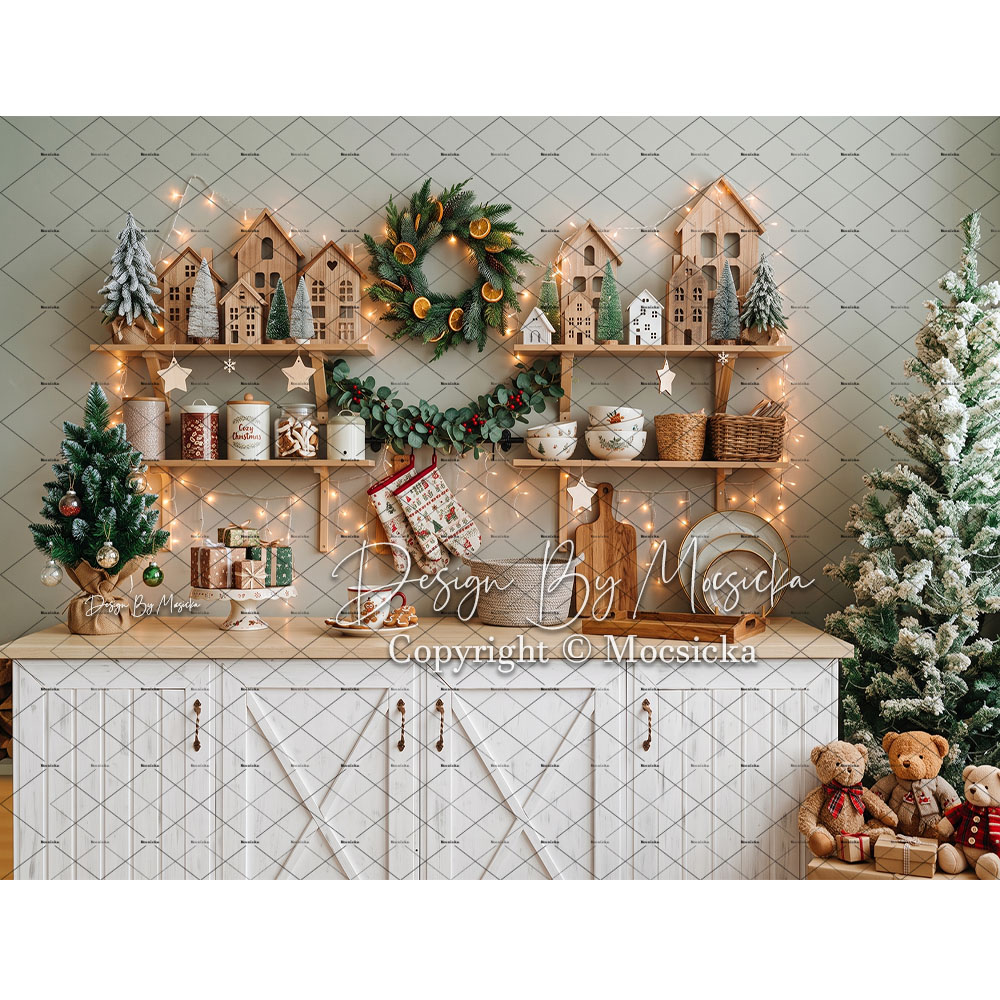 Baking Kitchen Kids - Fondo Fotográfico Mocsicka de Navidad con