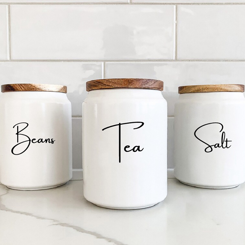 Kitchen Baking Wall Art - Etiquetas adhesivas para tarros y bote