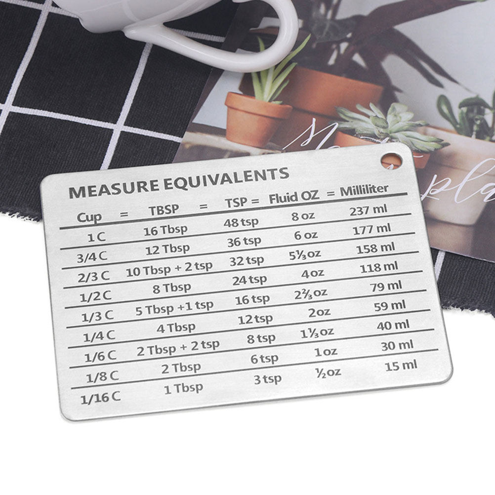 Kitchen Baking Conversion Chart - Imán de acero inoxidable para nevera,