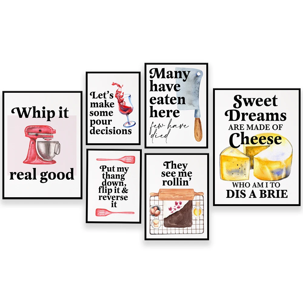 Pósteres con citas divertidas  - Kitchen Baking Wall Art reseña y precio