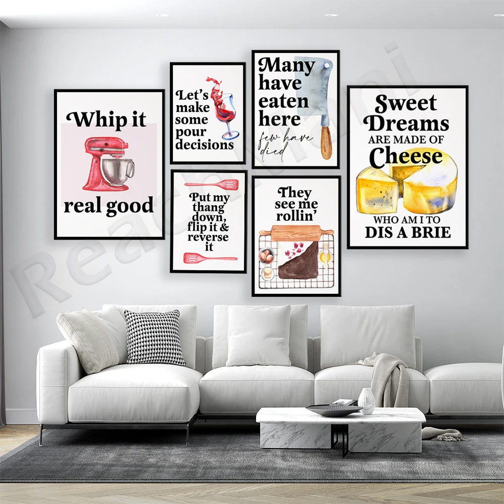 Pósteres con citas divertidas  - Kitchen Baking Wall Art reseña y precio