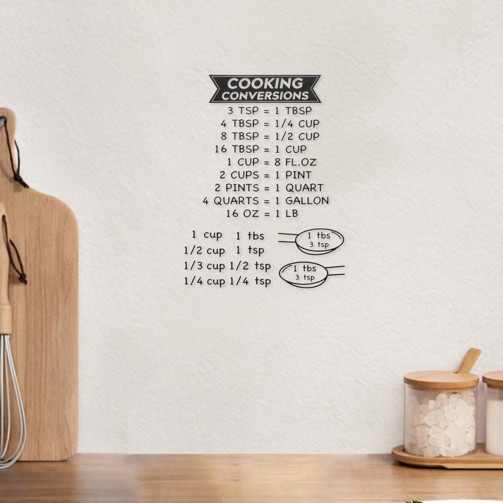 Pegatinas con una tabla de con - Kitchen Baking Conversion Chart reseña y precio